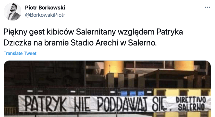 Piękny gest włoskich fanów! Kibice wsparli Patryka Dziczka Zdjęcie główne wpisu