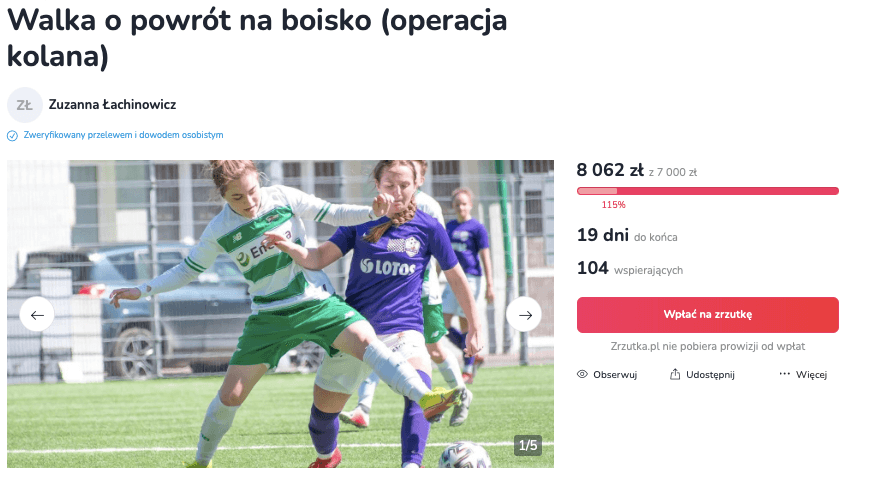 Zawodniczka Lechii sama zbierała pieniądze na operację. Kompromitacja gdańskiego klubu Zdjęcie główne wpisu