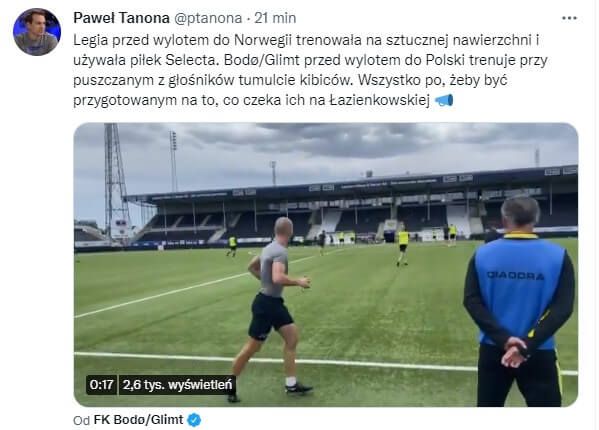 Bodo/Glimt przyzwyczaja się do głośnych trybun. Trenowali z podłożonym dopingiem z głośników [WIDEO] Zdjęcie główne wpisu