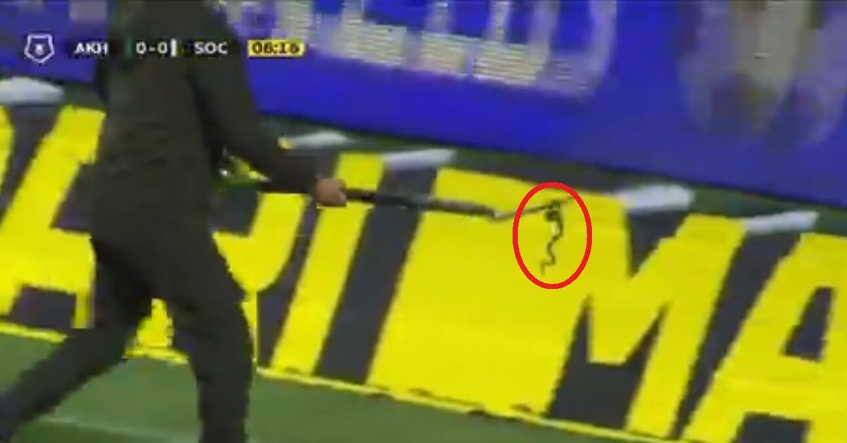 Tego jeszcze nie grali. Na stadionie w lidze rosyjskiej pojawił się… wąż! [WIDEO] Zdjęcie główne wpisu