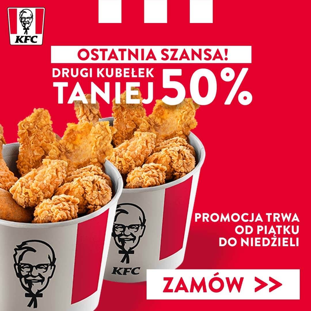 Ostatnia szansa na drugi kubełek w KFC 50% taniej! Zdjęcie główne wpisu