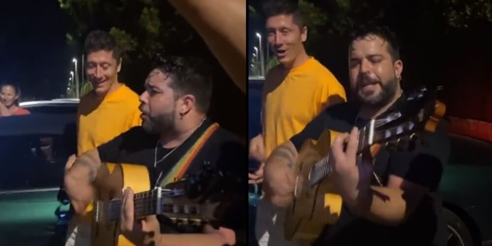 Nowy hit internetu? Lewandowski śpiewa i tańczy z kibicami na ulicy [WIDEO] Zdjęcie główne wpisu