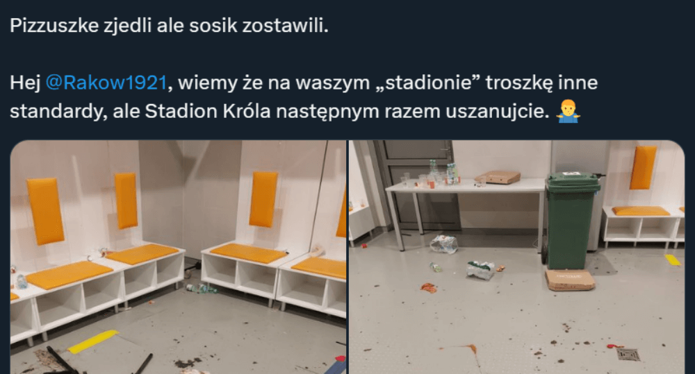 Takie zachowanie nie przystoi mistrzom. W takim stanie Raków zostawił szatnię na stadionie ŁKSu Zdjęcie główne wpisu