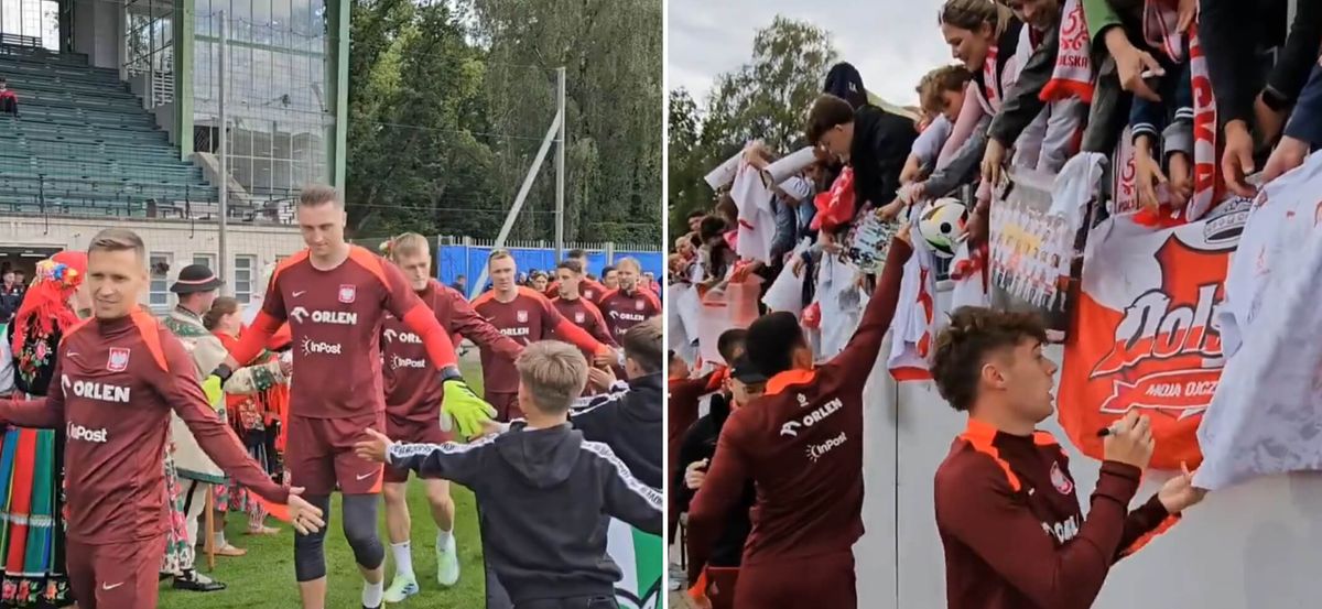 Huczne przywitanie polskich piłkarzy. Na treningu zjawiły się tysiące kibiców [WIDEO] Zdjęcie główne wpisu