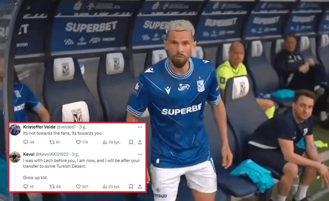 Wymiana zdań Kristoffera Velde z kibicem Lecha. „Próbujesz być zabawny, ale jesteś żałosny” Zdjęcie główne wpisu