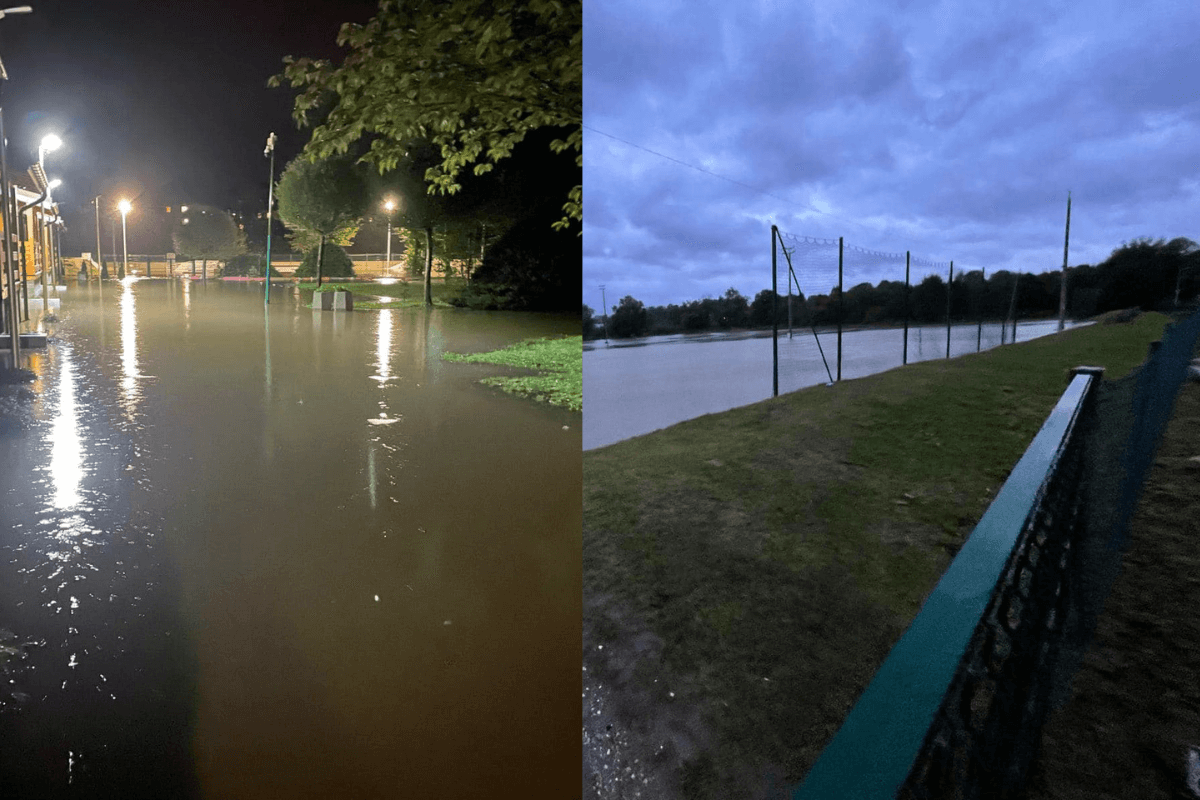 Trudna sytuacja w Kłodzku. Woda zalała stadion lokalnej drużyny Zdjęcie główne wpisu