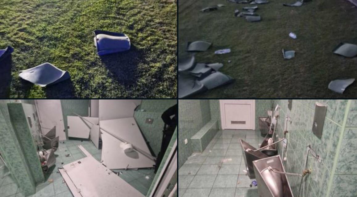 Kibice Sandecji zdemolowali stadion Siarki. „Dziękujemy za miłą i kulturalną wizytę…” [ZDJĘCIA] Zdjęcie główne wpisu