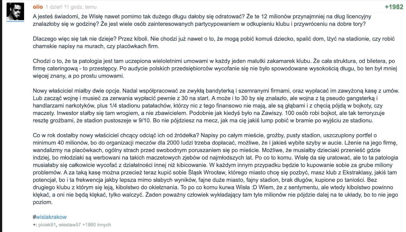 Wisły nie da się uratować! Klub jest skazany na upadek Obraz wpisu