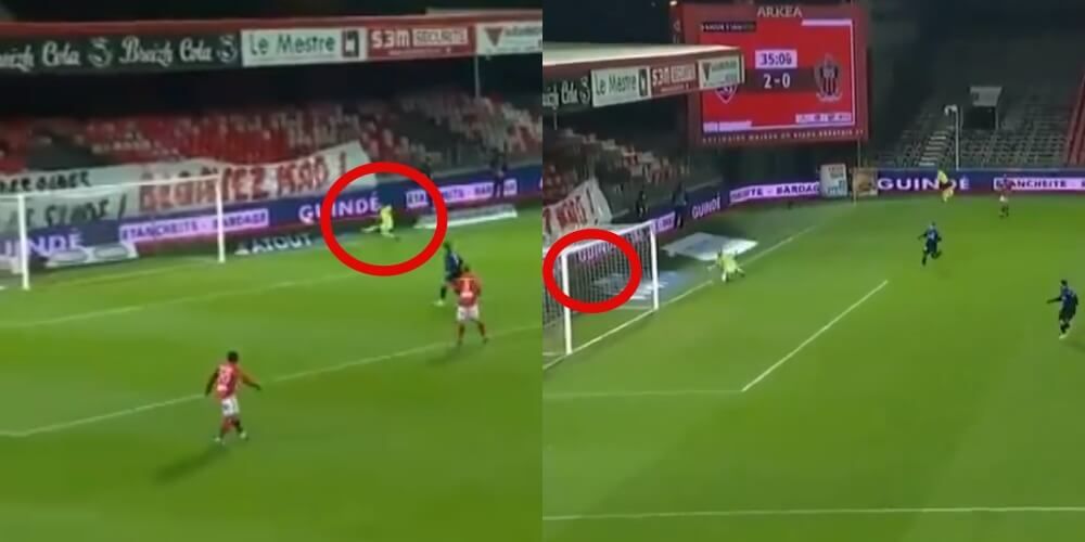 Poprzeczka i słupek uratowały bramkarza przed pięknym… samobójem [WIDEO] Obraz wpisu