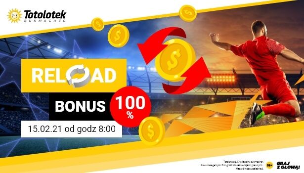 Reload 100% do 100 PLN w Totolotku! Obraz wpisu