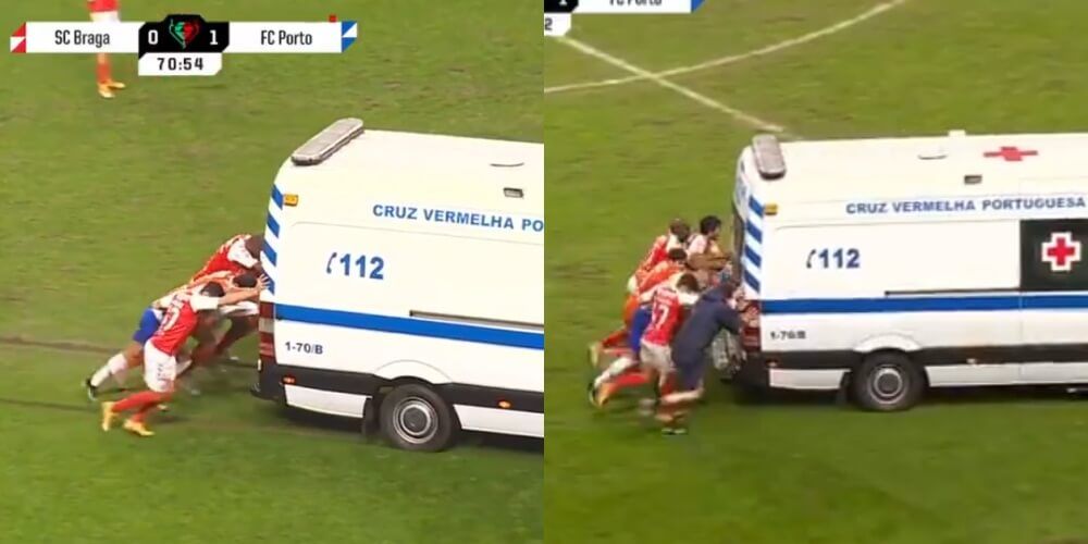 Kartka wjechała na murawę, ale nie mogła wyjechać. Piłkarze przyszli z pomocą [WIDEO] Obraz wpisu