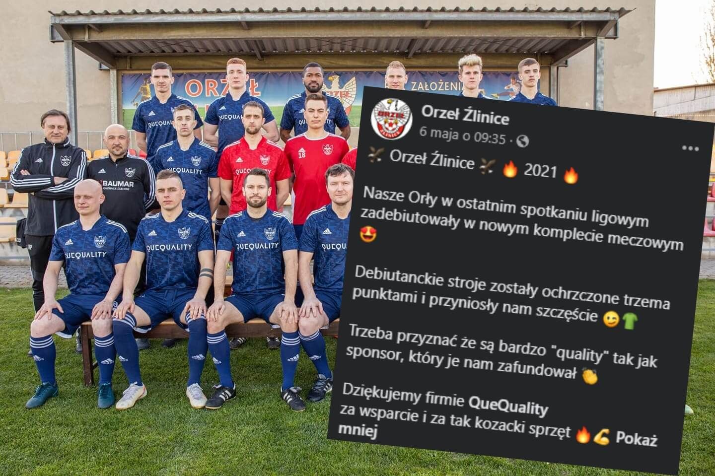 QueQuality sponsorem klubu z okręgówki! Logo wytwórni Quebonafide na koszulkach Obraz wpisu