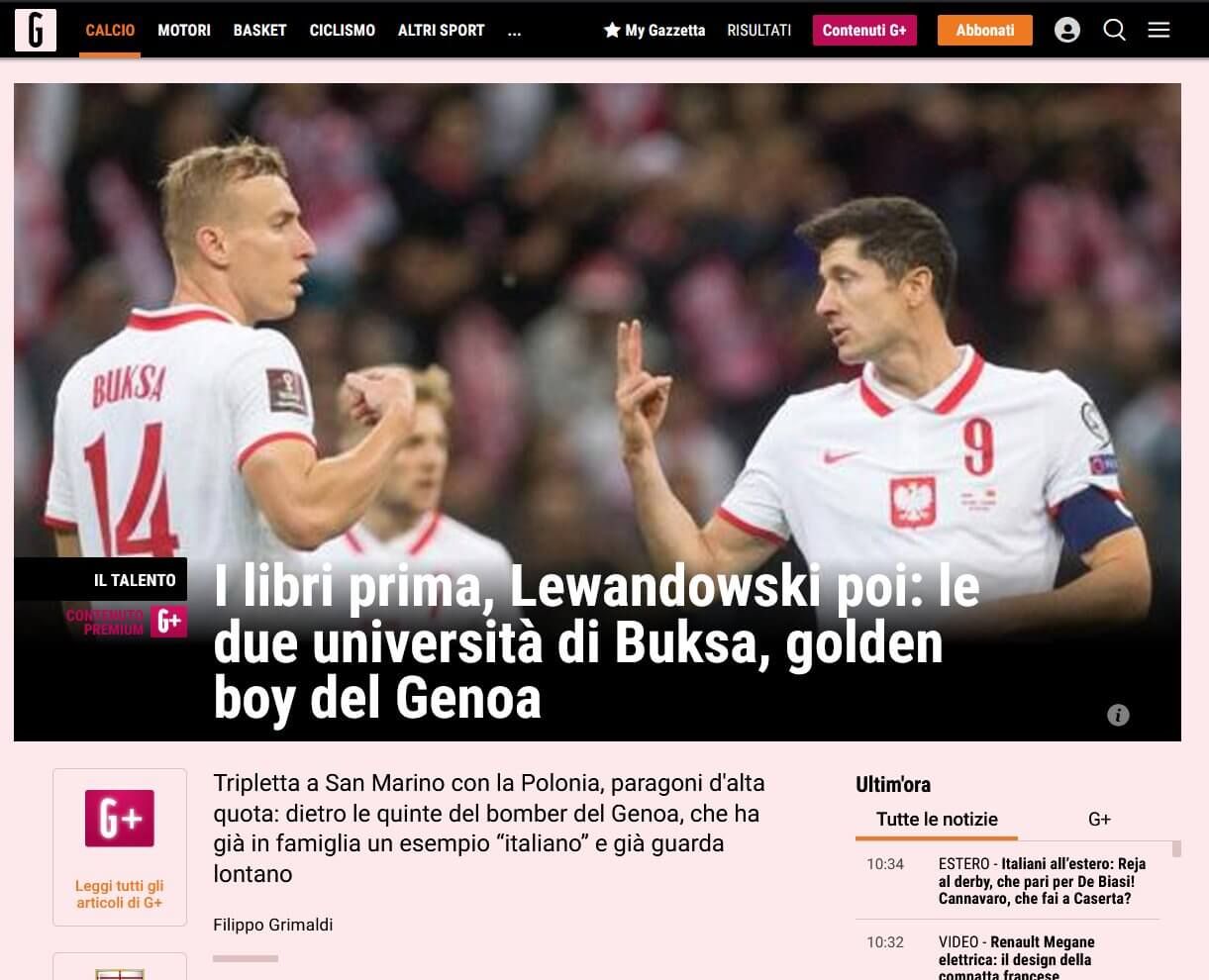 Kompromitacja włoskiej gazety. Napisali artykuł o Adamie Buksie, ale… pomylili go z bratem Obraz wpisu