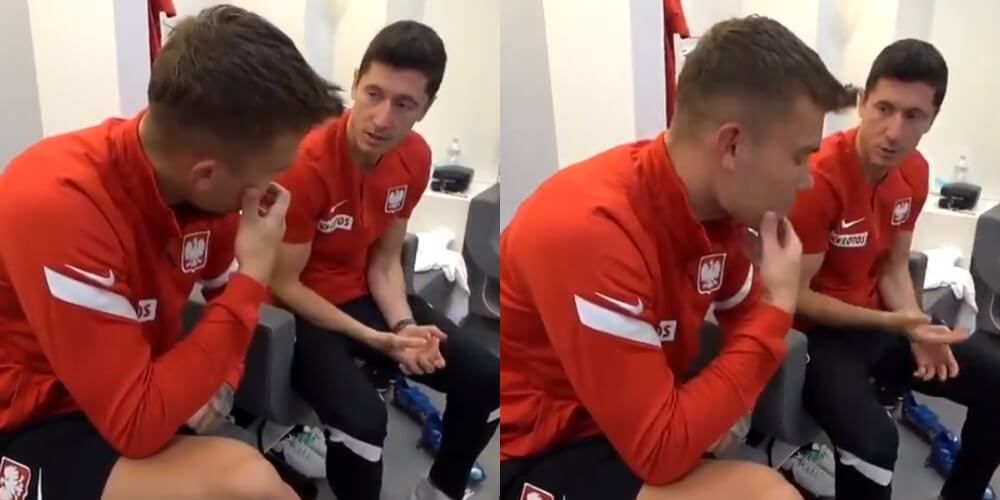 Wzorowy kapitan Lewandowski. Po meczu z San Marino udzielał rad Kamilowi Piątkowskiemu [WIDEO] Obraz wpisu