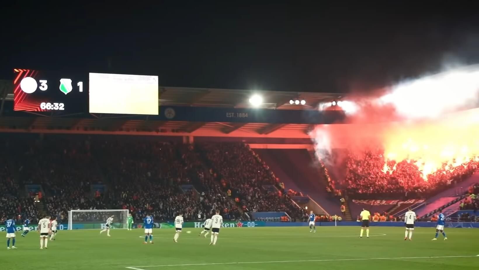 Policjant ostro o kibicach Legii w meczu z Leicester. „Nigdy w życiu nie doświadczyłem takiej agresji” Obraz wpisu