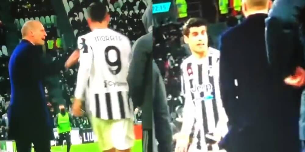 Allegri kazał Moracie się zamknąć. Ostra kłótnia po zmianie Hiszpana [WIDEO] Obraz wpisu