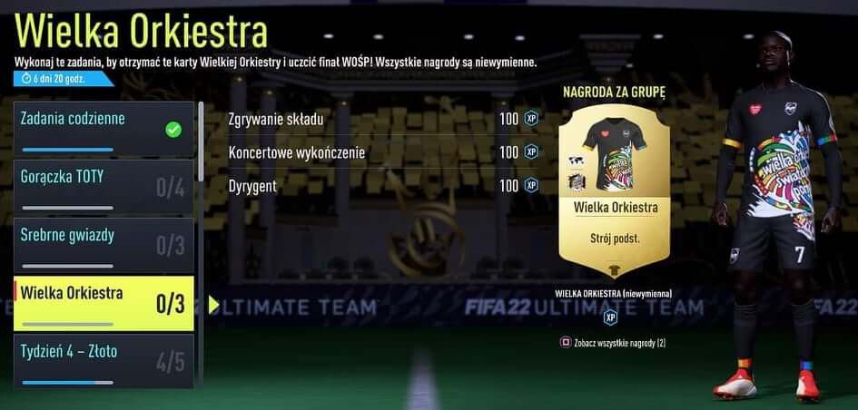 Specjalne wydarzenie w grze FIFA 22! Do zdobycia m.in. stroje WOŚP Obraz wpisu