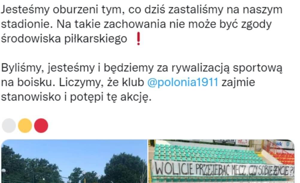 Zamieszanie przed kluczowym meczem III ligi. Przepychanki pomiędzy Polonią, a Legionovią Obraz wpisu