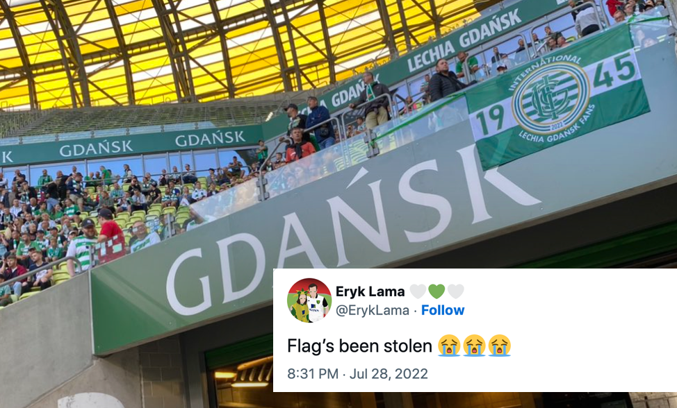 Kibice Lechii Gdańsk okradli z flagi kibica Lechii Gdańsk Obraz wpisu