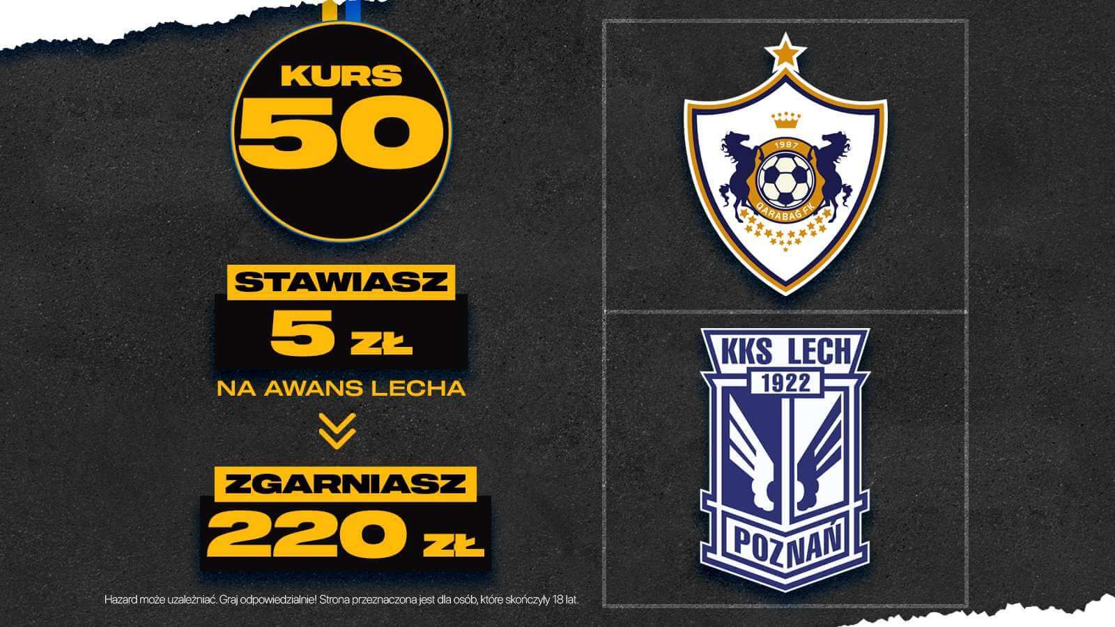 Lech wykona zadanie? Postaw 5 zł na awans Lecha i zgarnij 220 zł! Obraz wpisu