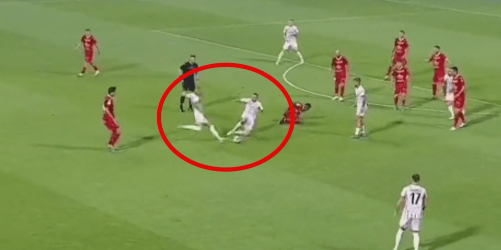 1. Liga styl życia. Bartosz Kwiecień skasował wślizgiem swojego kolegę [WIDEO] Obraz wpisu