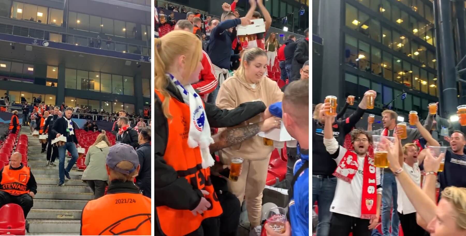 FC Kopenhaga podziękowała kibicom Sevilli za przybycie. Hiszpanie otrzymali darmowe piwo [WIDEO] Obraz wpisu