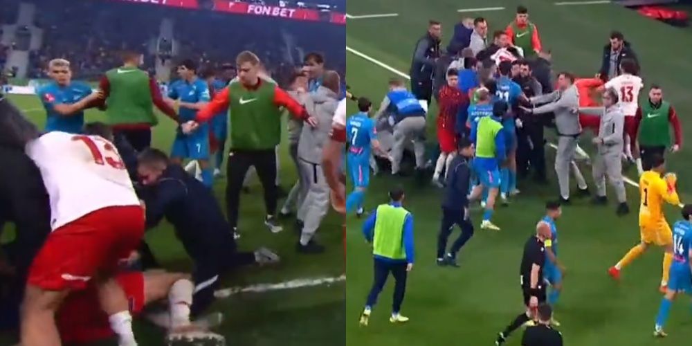 Bójka w Pucharze Rosji. Piłkarze Zenitu i Spartaka pobili się na murawie [WIDEO] Obraz wpisu
