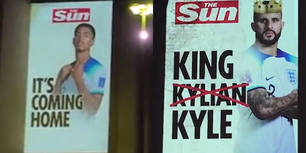 „The Sun” podgrzewa atmosferę wymownymi bannerami obok wieży Eiffla [WIDEO] Obraz wpisu