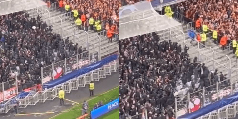 Starcia kibiców przed meczem Ligi Mistrzów. Zadyma przeniosła się na trybuny [WIDEO] Obraz wpisu