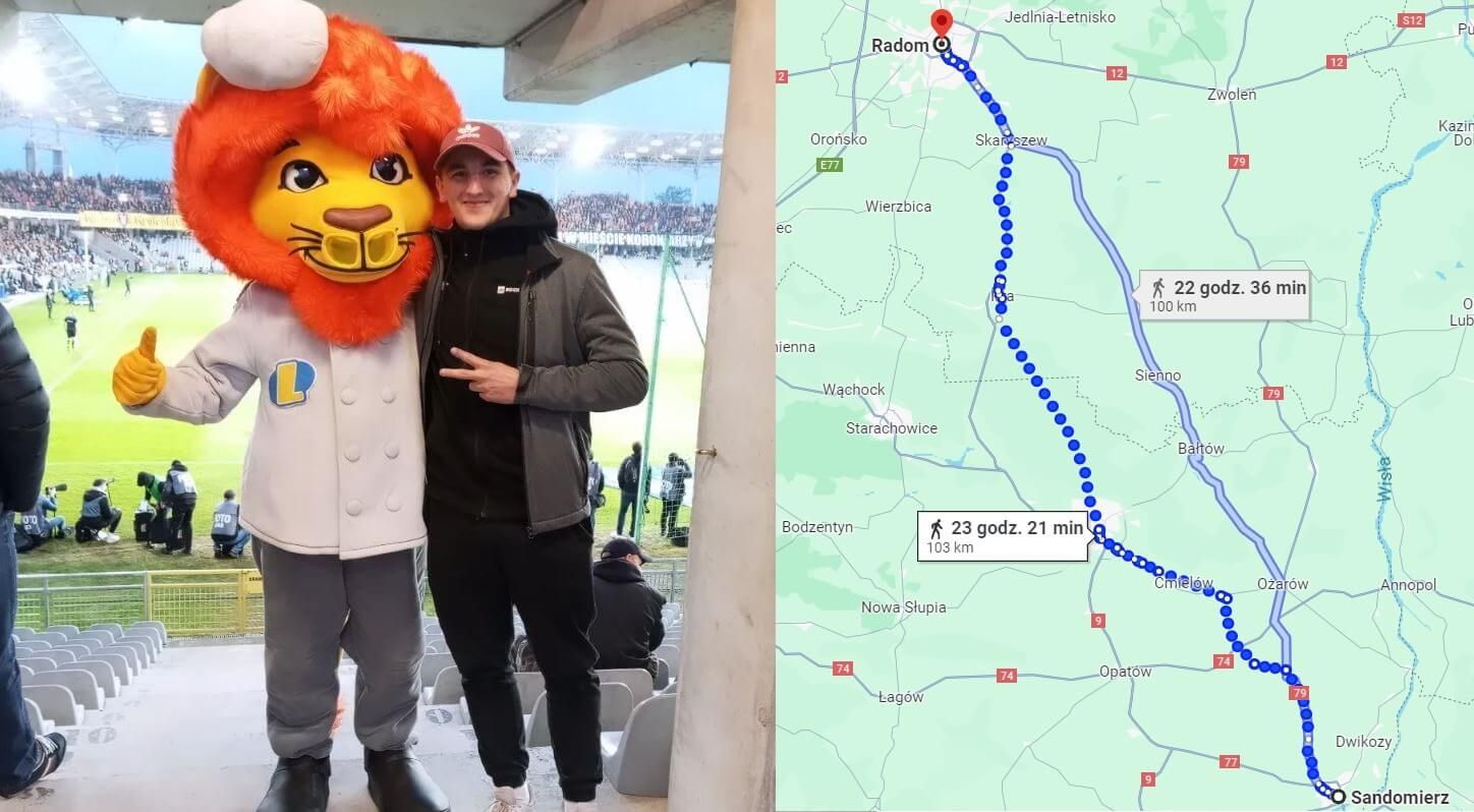 Przejdzie 100 kilometrów na mecz Radomiaka. „Cała ta historia wynikła z przypadku” [WYWIAD] Obraz wpisu