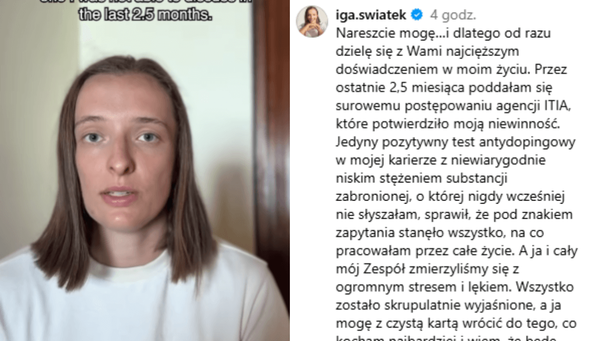 Iga Świątek wyjaśniła swoją sytuację. „Kontakt z substancją był nieintencjonalny” Obraz wpisu