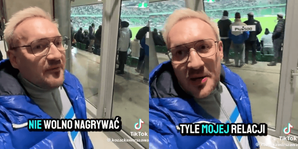 Celebryta chciał nagrać relację z meczu Legii, ale kupił bilet na Żyletę. „Tyle mojej relacji” [WIDEO] Obraz wpisu