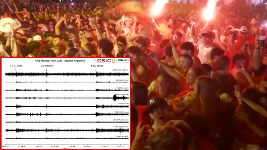 Hiszpańscy kibice dosłownie zatrzęśli ziemią! Podczas finału MŚ odnotowano dużą aktywność sejsmiczną Zdjęcie główne wpisu