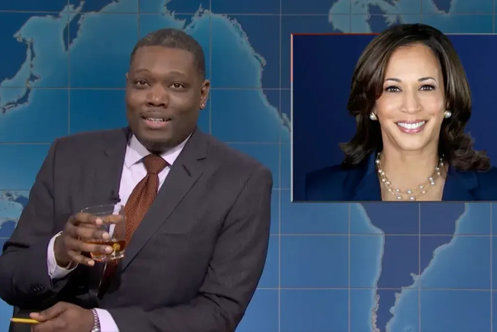 Michael Che's Unapologetic SNL Reaction to Trump's Election Win: 'Weekend Update' Drinking and Spits in Trump's Face with R. Kelly Compare
