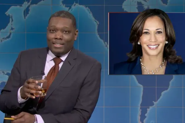 Michael Che's Unapologetic SNL Reaction to Trump's Election Win: 'Weekend Update' Drinking and Spits in Trump's Face with R. Kelly Compare