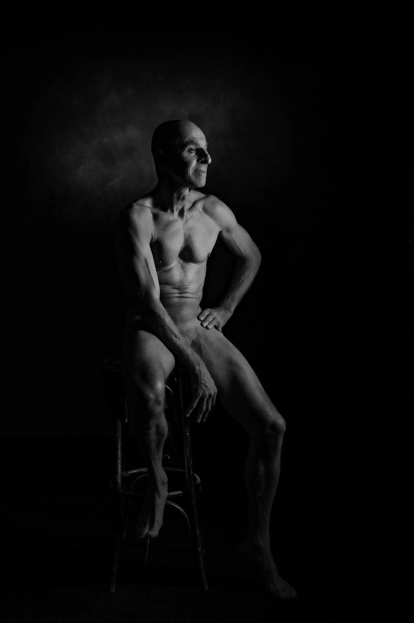 Artistic study of the mature male body celebrating natural contours, strength, and individuality by Johan Pronk.