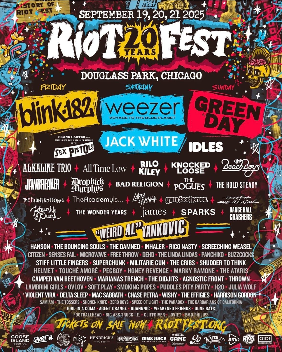 Riot Fest 20th Anniversary Lineup 2025