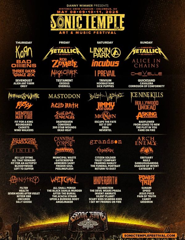 Sonic Temple 2025 Lineup is here!