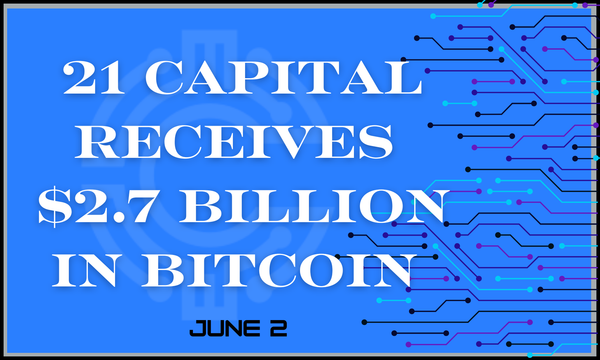 21 Capital Receives $2.7 Billion in Bitcoin