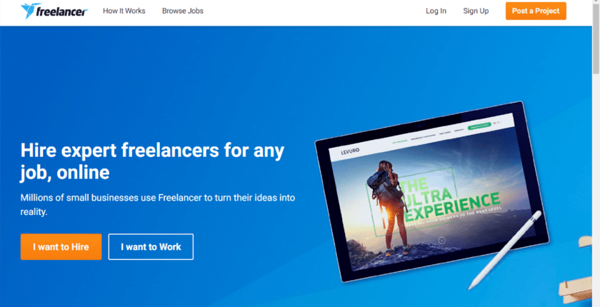 Freelancer.com homepage