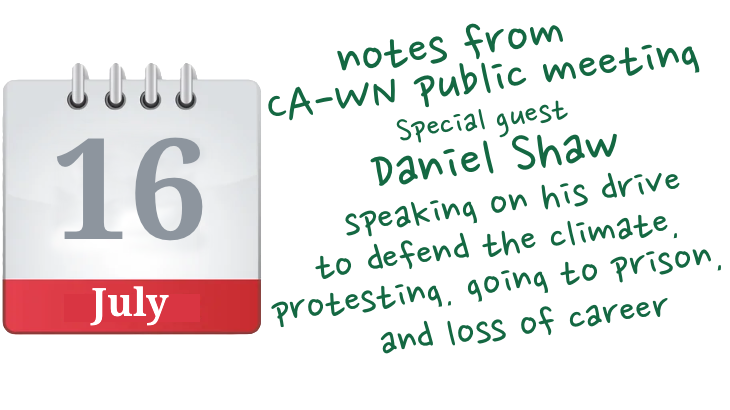 Report of Public Meeting 16 July - Entering into civil resistance and the consequences of taking on the British state