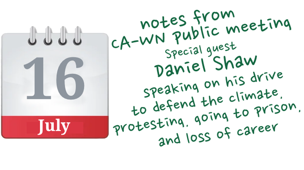 Report of Public Meeting 16 July - Entering into civil resistance and the consequences of taking on the British state