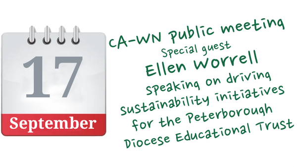 CA-WN Public Meeting 17 September – ‘I invented my own job in sustainability’