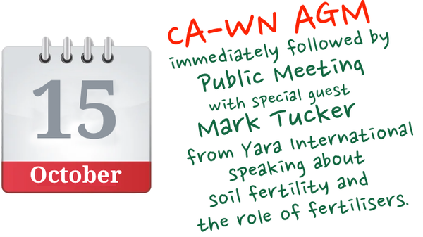 CA-WN AGM and Public Meeting 15 October 2026