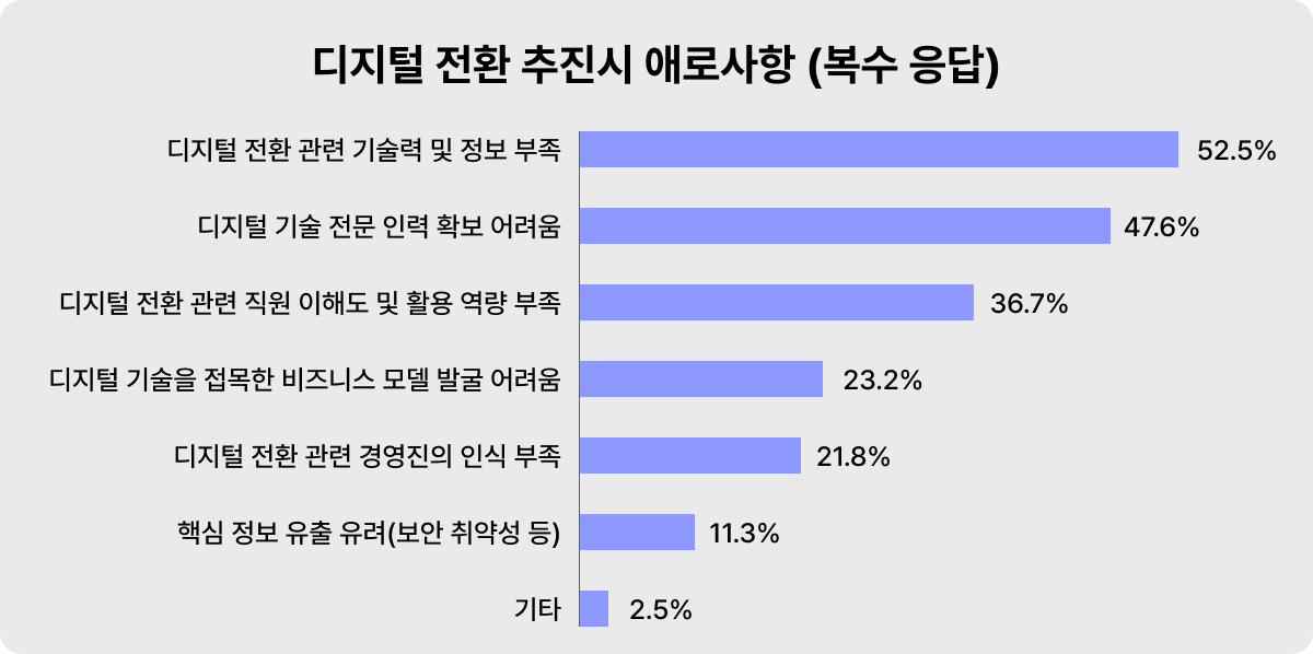 디지털 전환 추진시 애로사항