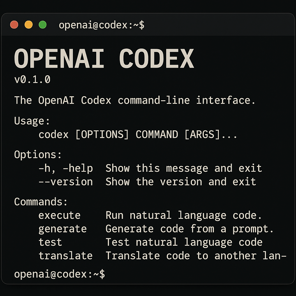 openai codex cli 화면