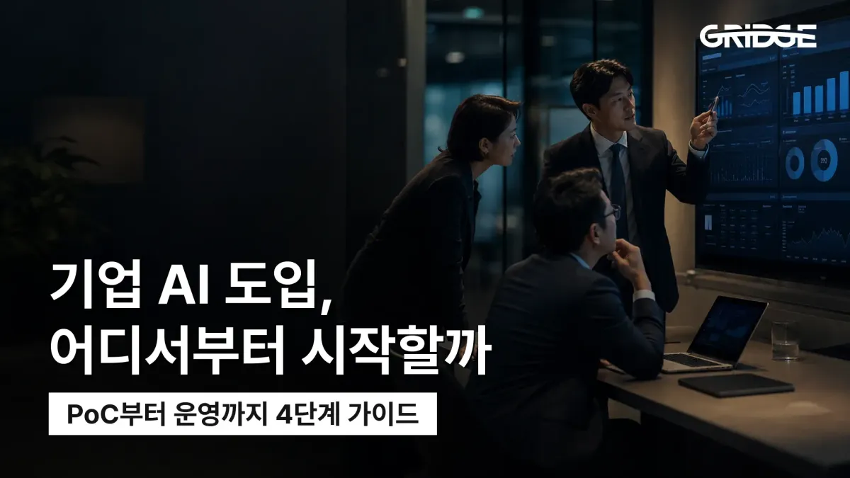 기업 AI 도입 4단계 로드맵과 AX 도급 활용 전략을 정리한 그릿지 블로그 썸네일