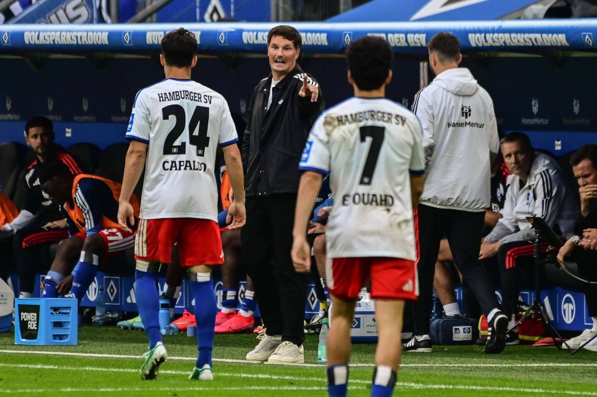 Capaldo Nicolás Trainer Merlin Polzin Zakaria El Ouahdi ( HSV ) Deutschland , Hamburg , Volksparkstadion , Fussball , 1 . Bundesliga , Hamburger SV - 1 FC Köln *** Capaldo, Nicolás; Coach: M