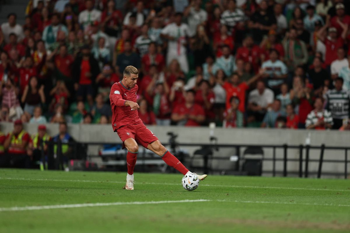 September 24, 2026, Lisbon, Lisboa, Portugal: LISBON, PORTUGAL - SEPTEMBER 24: Cristiano Ronaldo of Portugal takes a shot on goal during the UEFA Nations League A 2026 27 - Matchday 1 match 