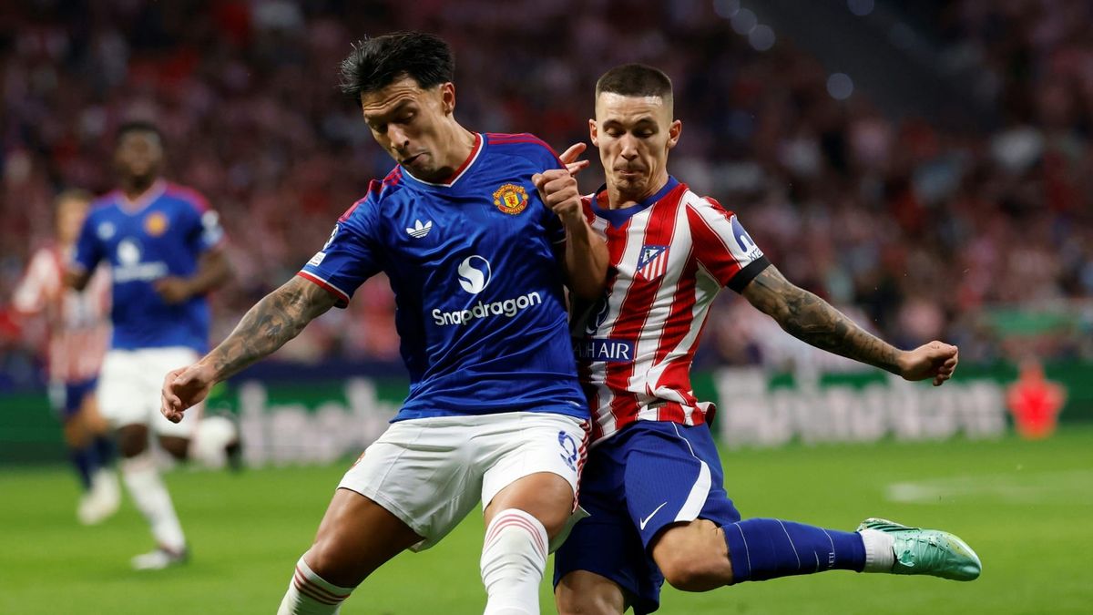 Lisandro Martínez (l.) im Spiel gegen Atlético Madrid